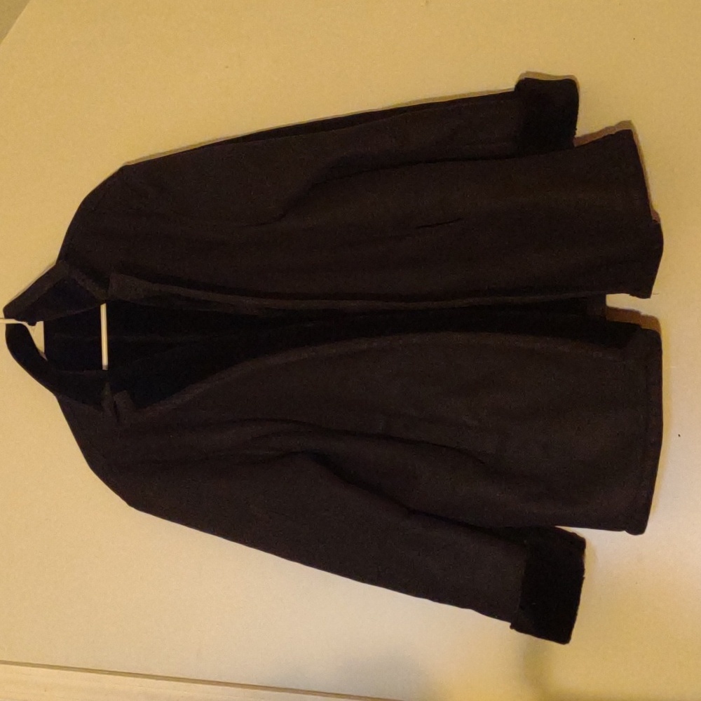 Stacy Adams black mid length fur lined coat